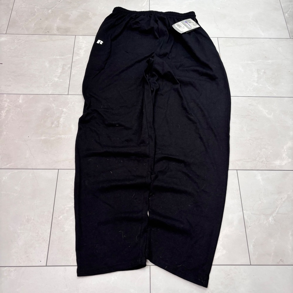 Vintage Russell Athletic Pro Cotton Black Open Leg Sweatpants L NWT